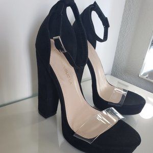 Black strap high heel